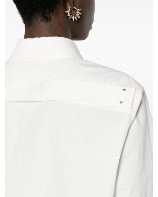 Rick Owens White Cropped-Hemd aus Baumwolle
