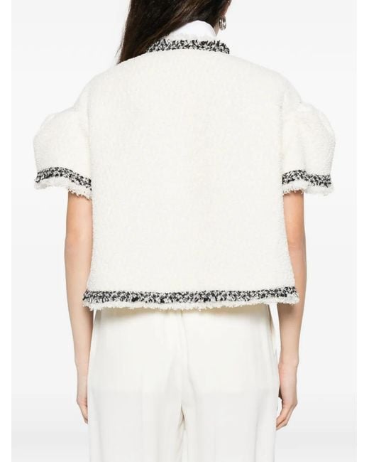 Sacai White Tweed Jacket