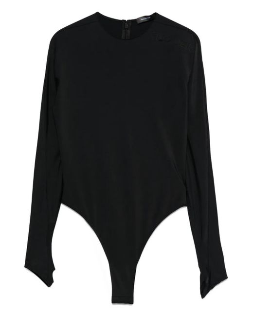 Mugler Black Concealed Long-Sleeve Bodysuit
