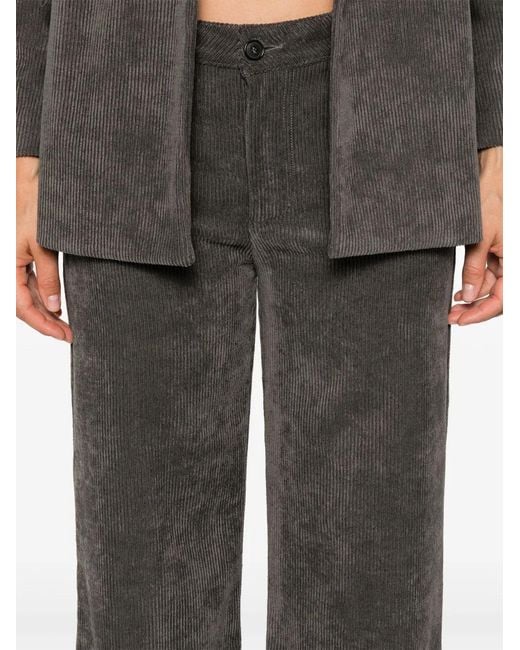 ERMANNO FIRENZE Gray Logo-Patch Palazzo Pants