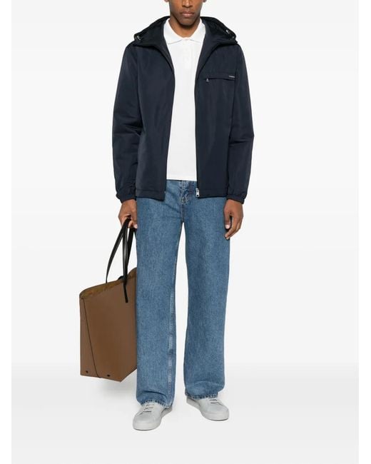 Sandro Blue Logo-Detail Padded Jacket for men