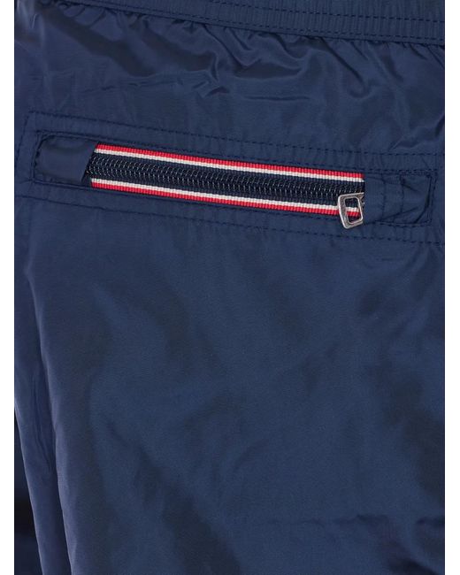 Moncler Blue Short De Bain À Patch Logo for men