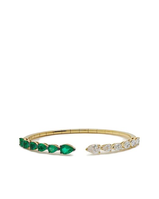 Jewels Aficionado Green 18K Diamond And Emerald Bracelet