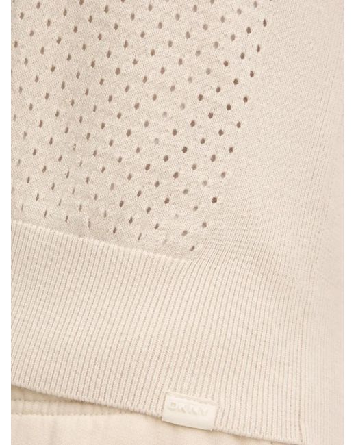 DKNY White Perforated V-Neck Vest