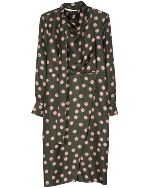 Fendi Black Printed Silk Dress