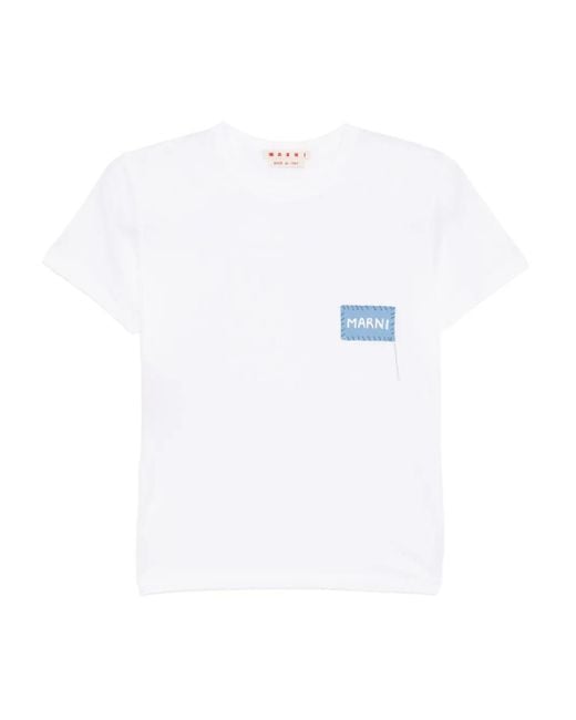 Camiseta con parche del logo Marni de color White