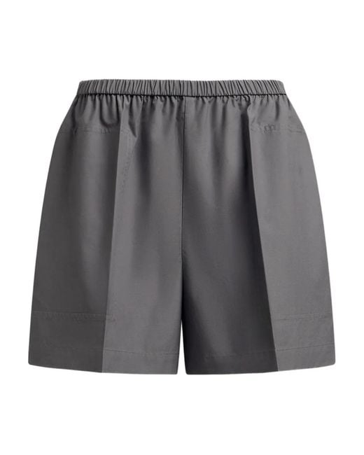 12 STOREEZ Gray Cotton Mini Shorts