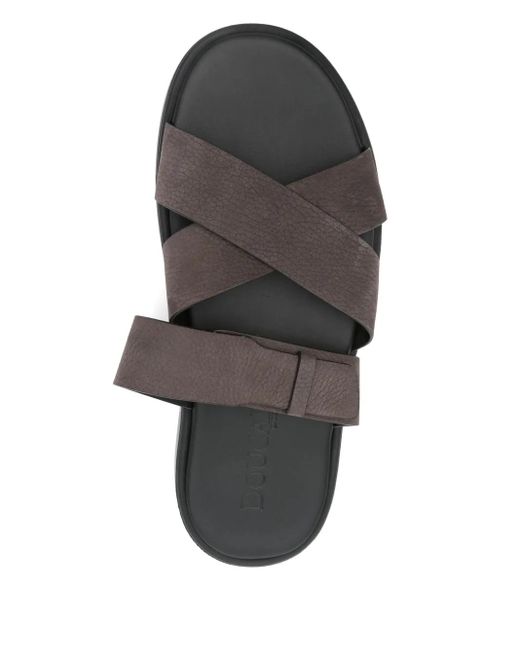 Doucal's Brown Leather Sandals for men