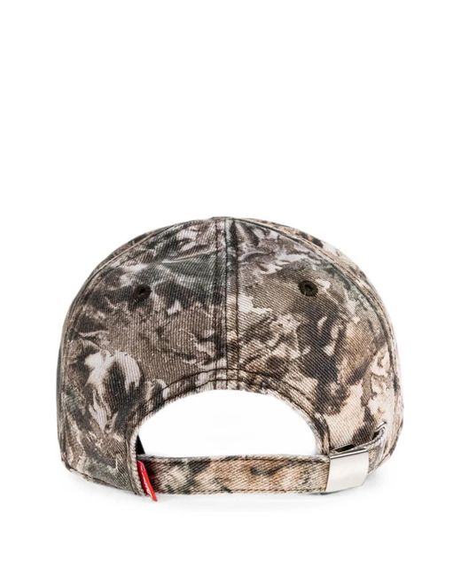 DIESEL Red Logo-Patch Tie-Dye Baseball Cap for men
