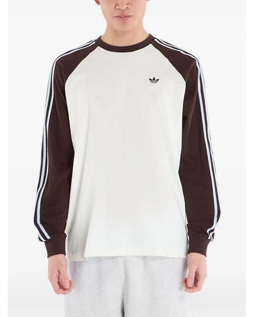 Adidas White Britcore Cali Raglan-Sleeve T-Shirt for men