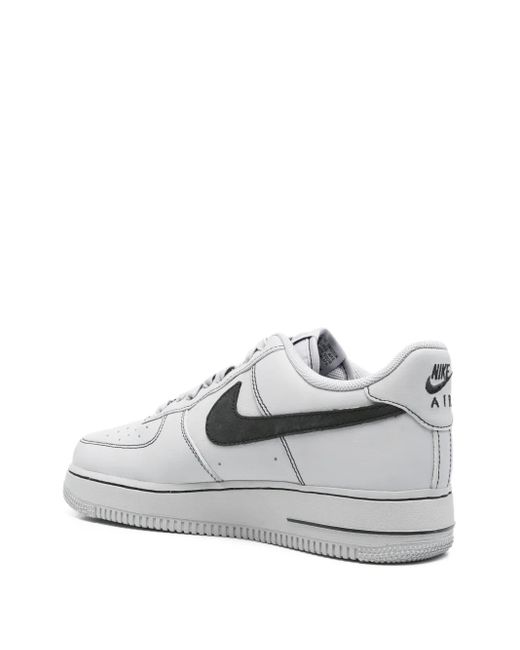 Nike White Sketched Swoosh Leather Sneakers for men