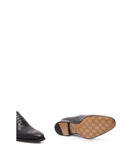 Gucci White Lace-Up Shoe With Lasered Gg for men