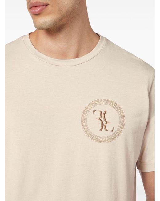 Billionaire T-Shirt mit Logo-Stickerei in Natural für Herren