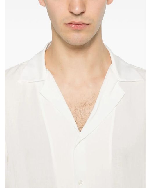 MARSĒM White Short-Sleeve Camp-Collar Shirt for men