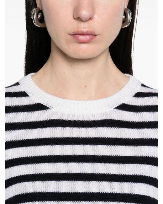 Allude Black Gestreifter Pullover