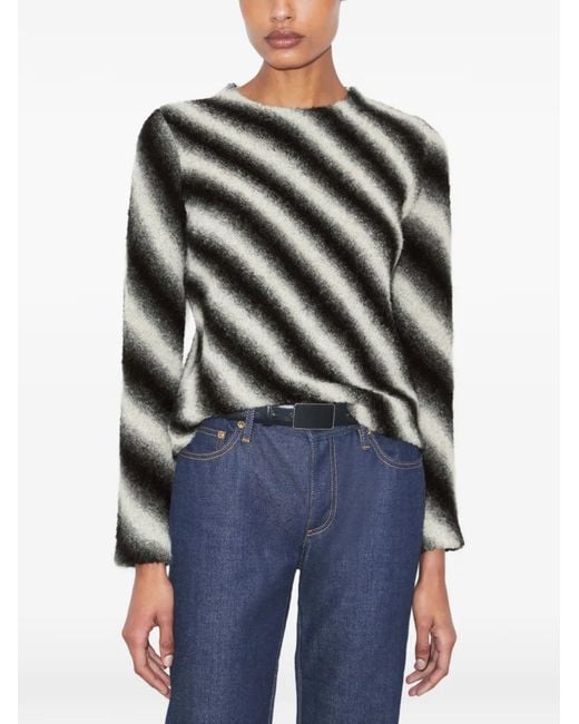 Tory Burch Green Striped Sweater