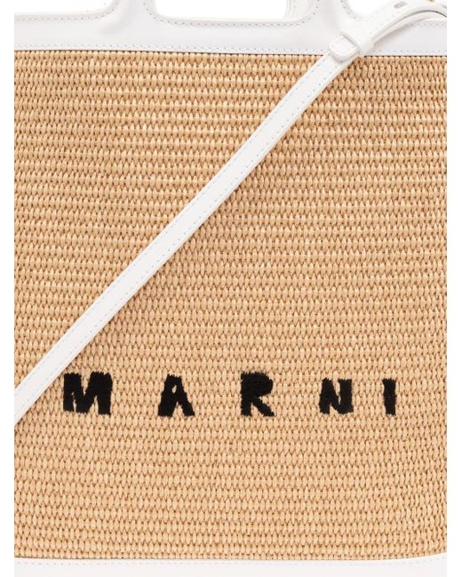 Marni Natural Tropicalia Logo-embroidered Tote Bag