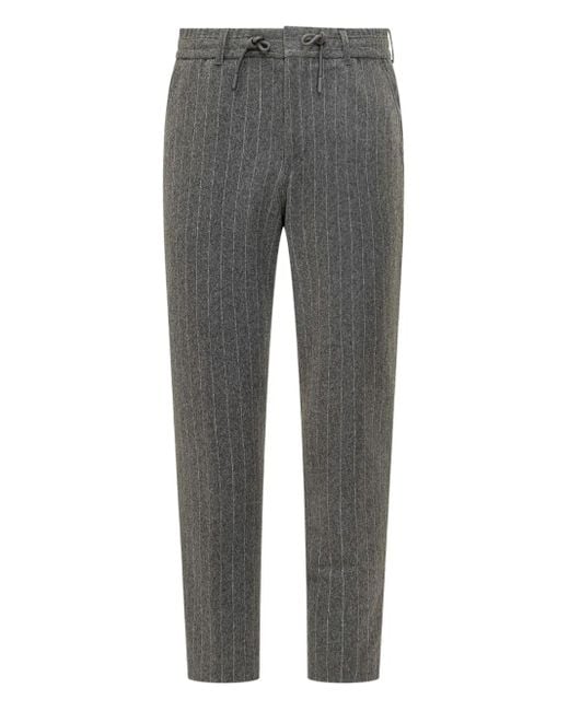 Boss Gray Pinstripe Trousers for men
