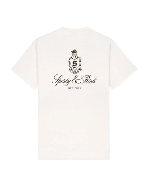 Sporty & Rich White Vendome Logo T-Shirt