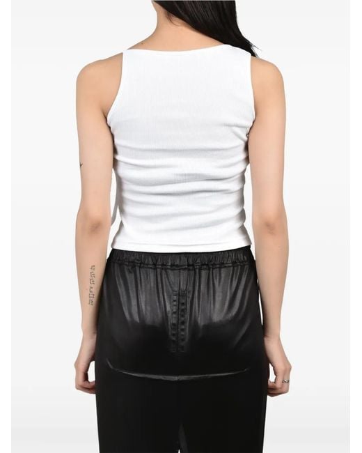 SRVC Studio White Graphic-Print Tie-Strap Tank Top