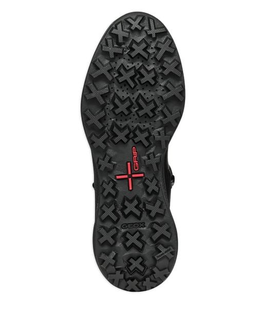 Geox Black Lace-Up Leather Boots