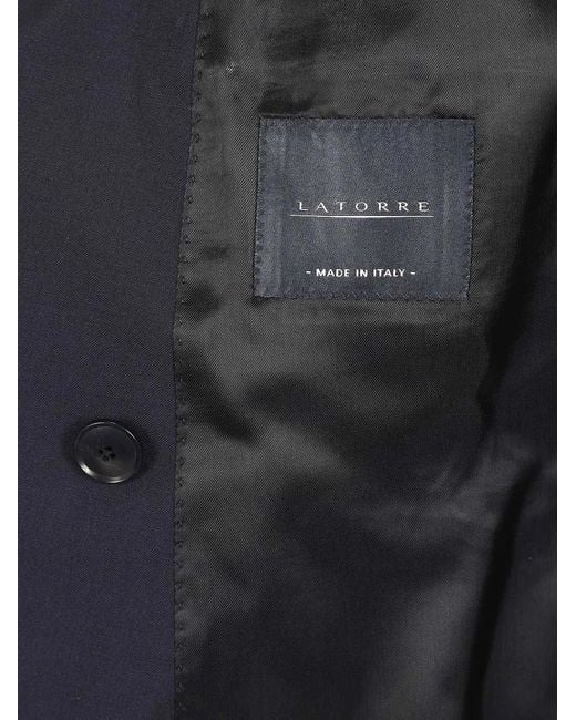 Latorre Blue Double-Breasted Blazer