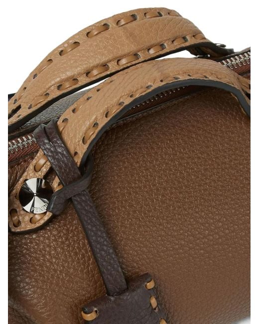Fendi Brown Mini By The Way Selleria Leather Handbag