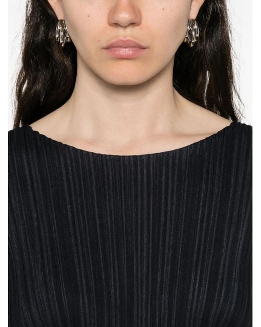 Issey Miyake Black Pleated Blouse