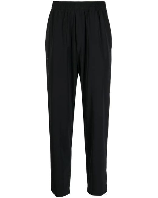 True Tribe Black Logo-Patch Elasticated-Waist Trousers for men