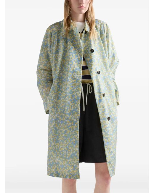 Prada Blue Printed Re-Nylon Raincoat