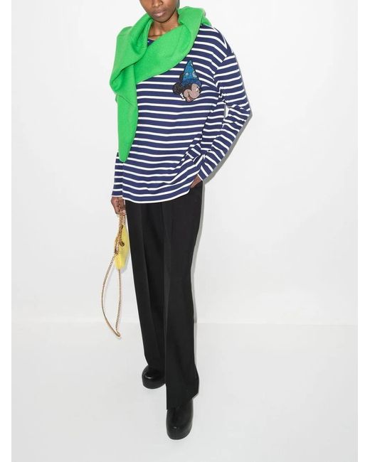 Stella McCartney Blue X Disney Fantasia Mickey Striped T-Shirt