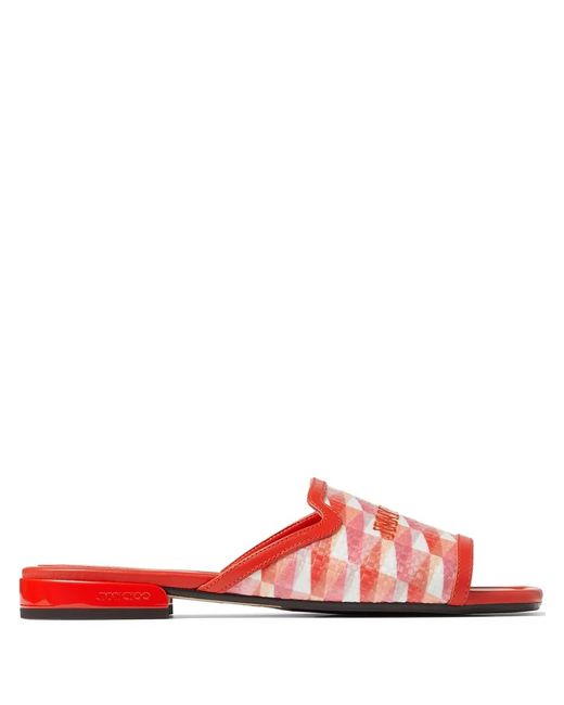 Jimmy Choo Red Nako Flat Sandals