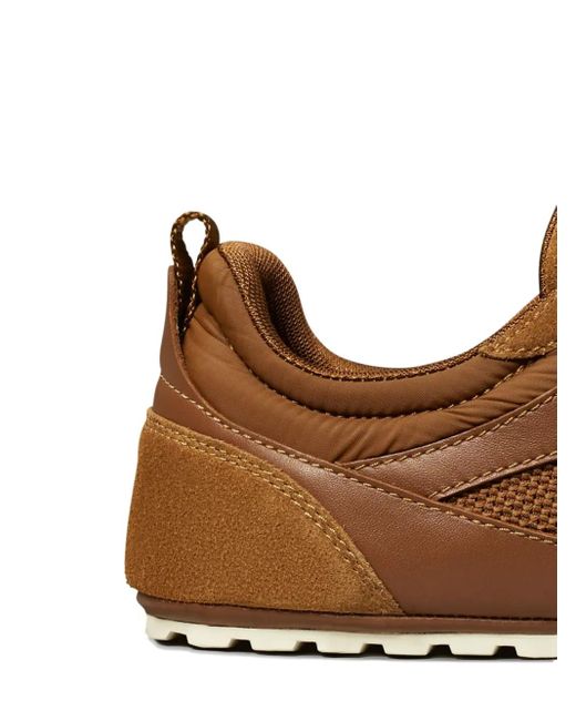 Tory Burch Brown Leather Mesh Panel Trainers