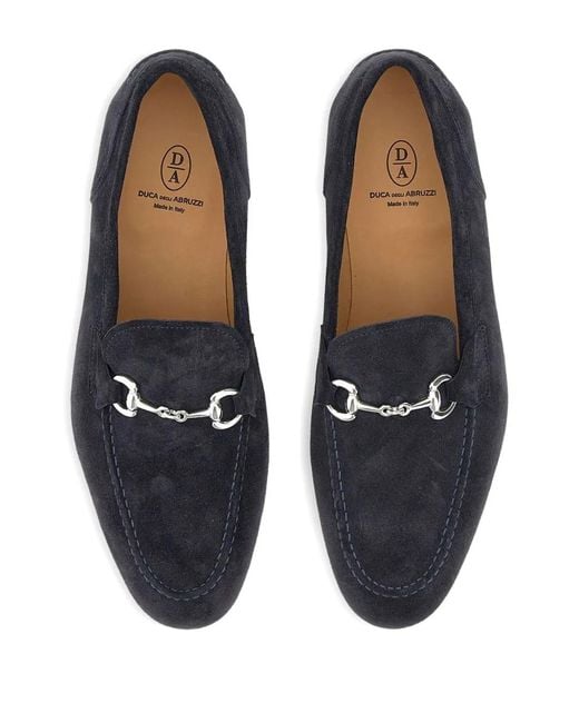 Duca Degli Abruzzi Blue Vasco Kaleido 422 Suede Loafers for men