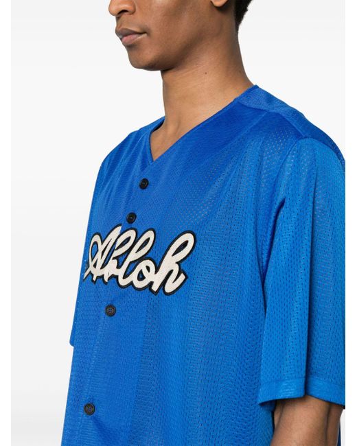 Off-White c/o Virgil Abloh Baseball-Hemd mit Logo-Patch in Blue für Herren