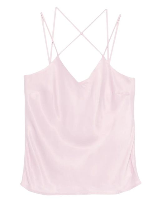 Twinset Pink Crossover-Strap Tank Top