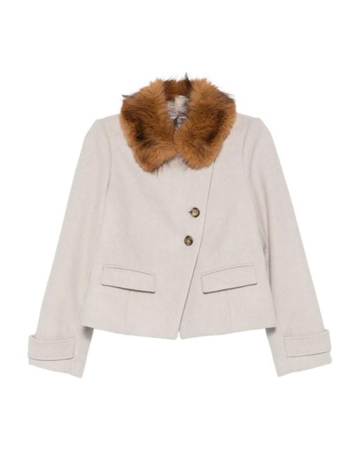 Ba&sh White Terry Button-Fastening Coat