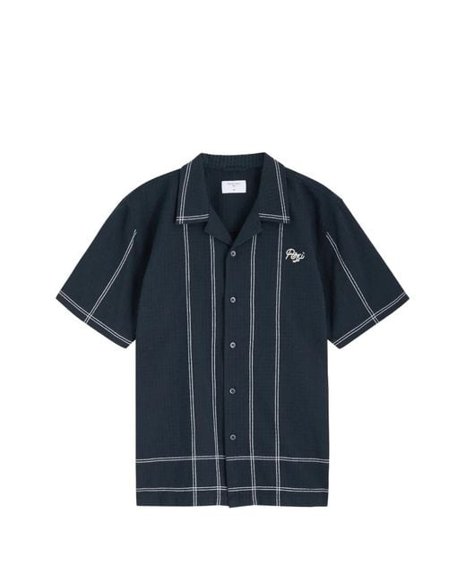 Percival Blue Sicily Embroidered Shirt for men