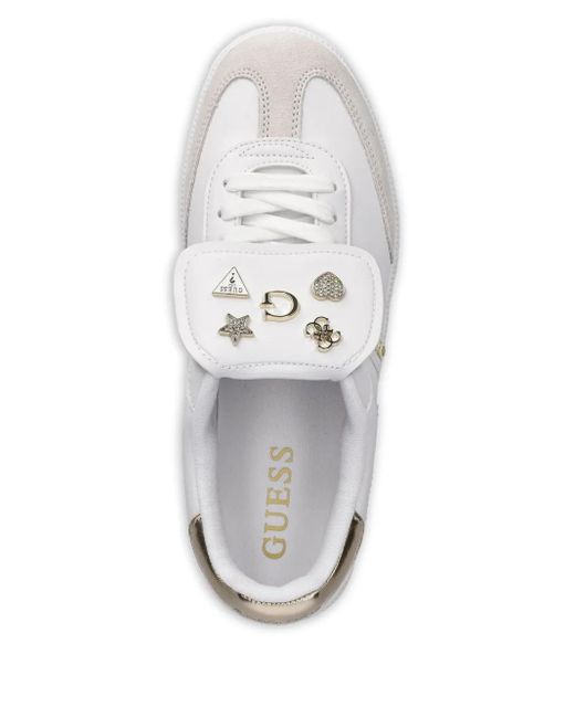 Guess White Logo-Embellished Sneakers