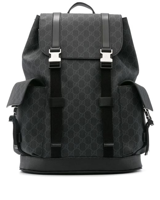 Gucci Black gg Supreme Canvas Backpack - Men's - Canvas/cotton/calf Leather for men