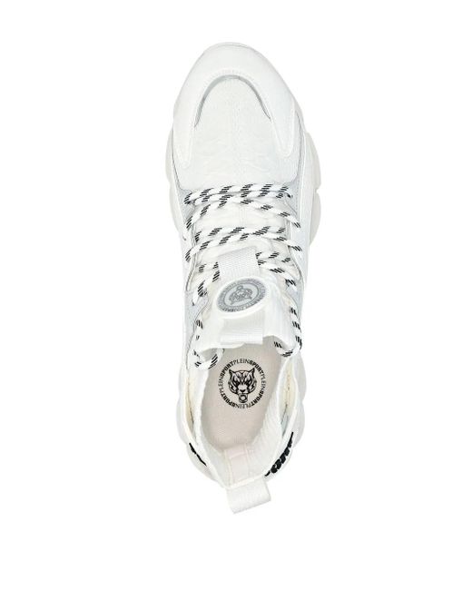 Philipp Plein White Runner Tiger Sneakers