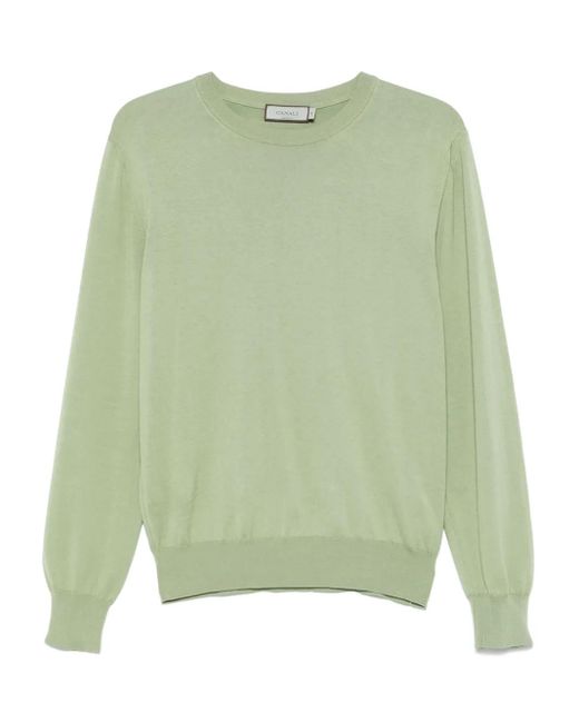 メンズ Canali コットン プルオーバー Green