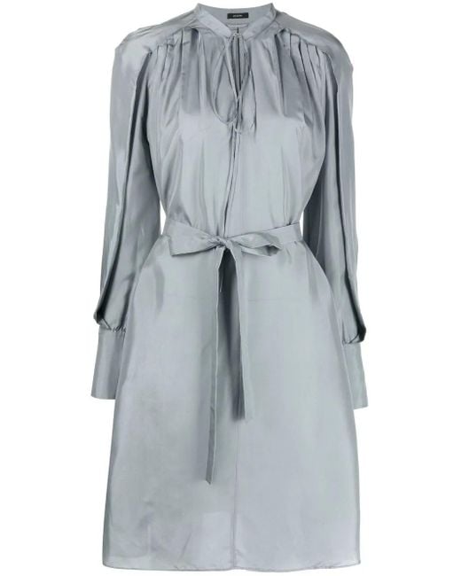 Joseph Blue Long-Sleeve Silk Dress