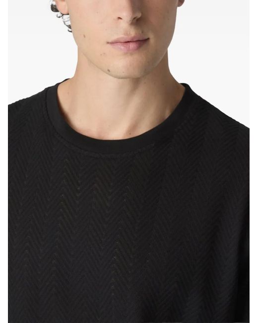 Missoni Black Herringbone-Pattern Short-Sleeved T-Shirt for men
