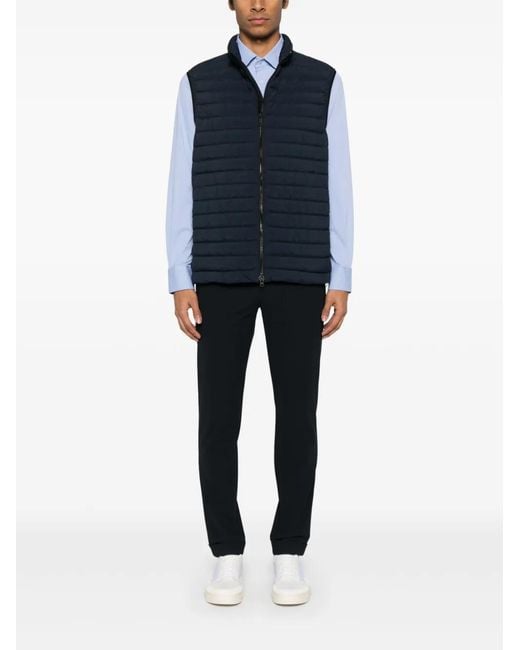 Peuterey Blue Quilted Jacket With High Collar for men