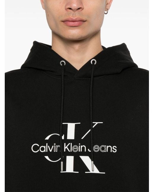 メンズ Calvin Klein ロゴ パーカー Black