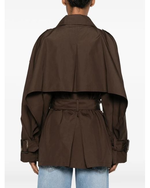 Replay Brown Double-Breasted Belted Trench Coat