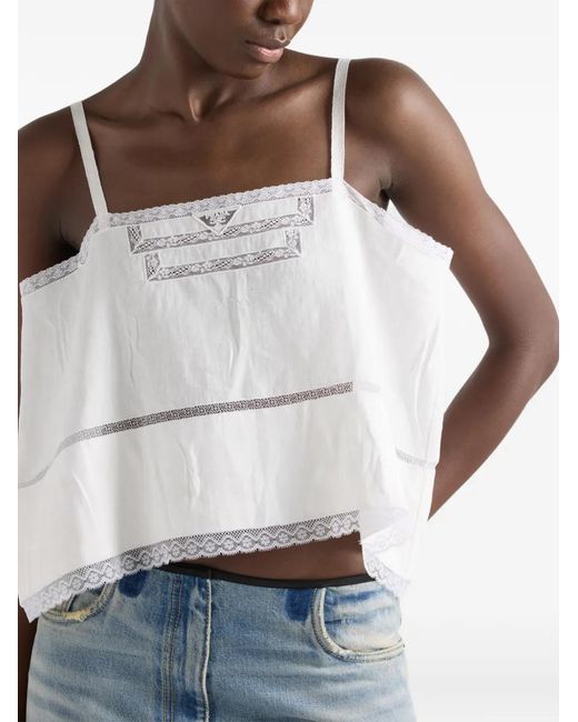 Prada White Linen Top