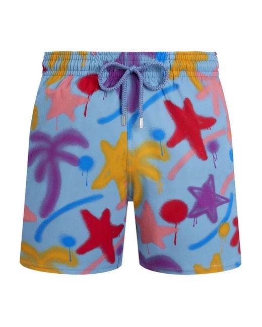 Vilebrequin Blue X Palm Angels Spray Paint Swim Shorts for men
