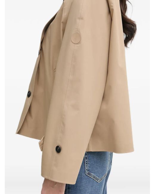 Save The Duck Natural Double-Breasted Cropped Jacket
